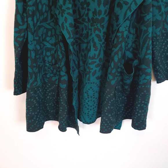 Green Long Open-Front Cardigan size L - Picture 2 of 4